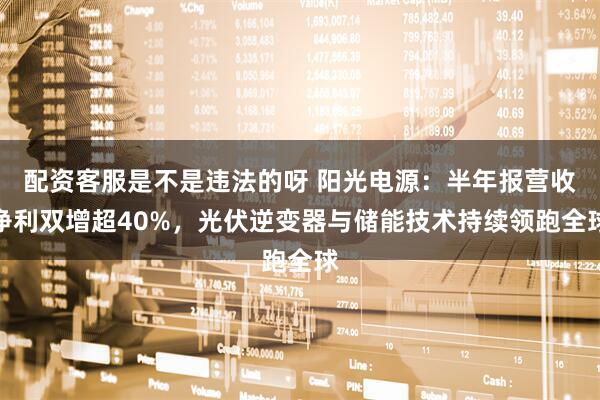 配资客服是不是违法的呀 阳光电源：半年报营收净利双增超40%，光伏逆变器与储能技术持续领跑全球